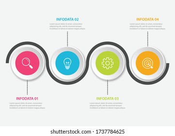 Presentation business infographic template with 4 options. Vector illustration.