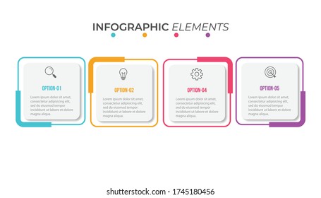 Presentation business infographic template with 4 options. Vector illustration.