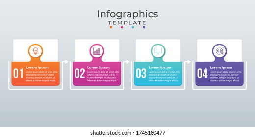 Presentation business infographic template with 4 options. Vector illustration.