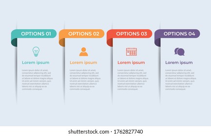 Presentation business infographic template with 4 options. Vector illustration.