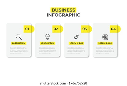 Presentation business infographic template with 4 options. Vector illustration.