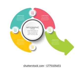 Presentation business infographic template with 4 step