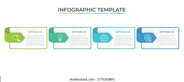 Presentación de la plantilla de infografía del negocio con 4 opciones.