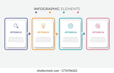 Presentation business infographic template with 4 options. Vector illustration.
