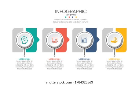 Presentation business infographic template with 4 step