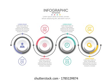 Presentation business infographic template with 4 step