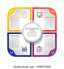 Presentation business infographic template with 4 step