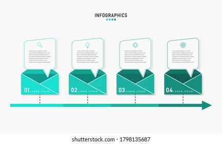 Presentation business infographic template with 4 options. Vector illustration.