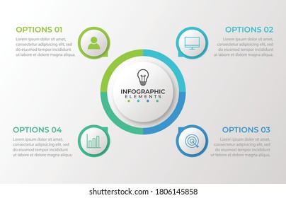 Presentation business infographic template with 4 options. Vector illustration.