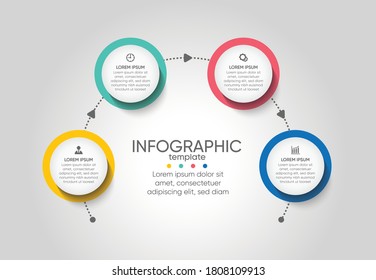 Presentation business infographic template with 4 step