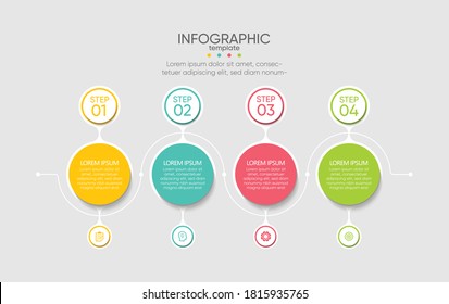 Presentation business infographic template with 4 steps