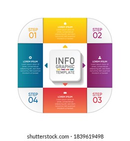 Presentation business infographic template with 4 step