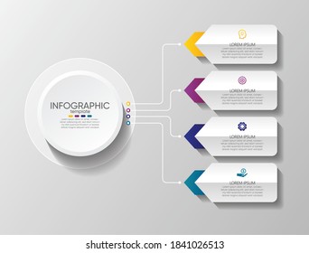 Presentation business infographic template with 4 step