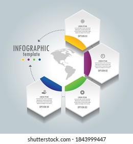Presentation business infographic template with 4 step