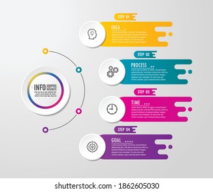 Presentation business infographic template with 4 step