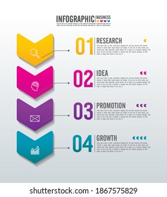 Presentation business infographic template with 4 step