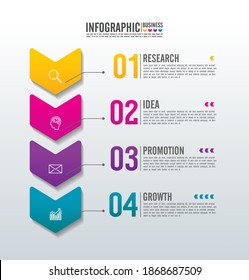 Presentation business infographic template with 4 step