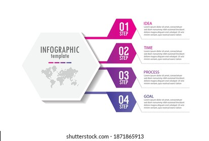 Presentation business infographic template with 4 step