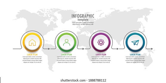 Presentation business infographic template with 4 step