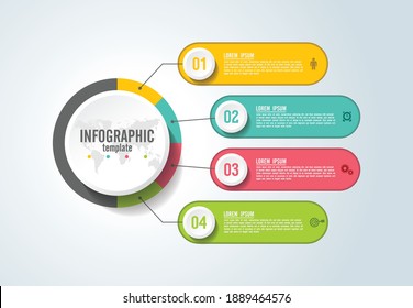 Presentation business infographic template with 4 step