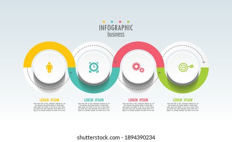 Presentation business infographic template with 4 step