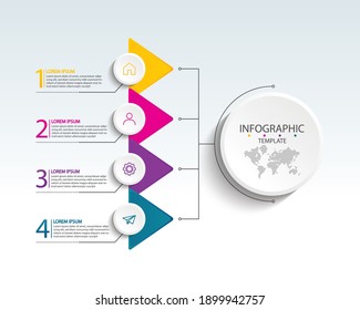 Presentation business infographic template with 4 step