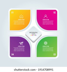 Presentation business infographic template with 4 step