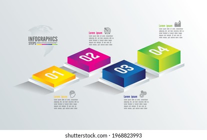 Presentation business infographic template with 4 step