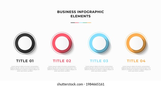 Presentation business infographic template with 4 options or steps. Modern infographic design template. Creative concept of five stages of business project