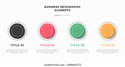 Presentation business infographic template with 4 options or steps. Modern infographic design template. Creative concept of five stages of business project