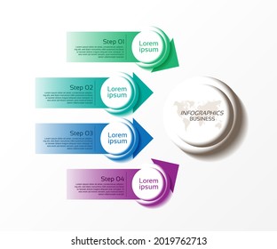 Presentation business infographic template with 4 step