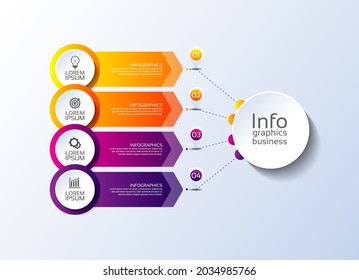 Presentation business infographic template with 4 step