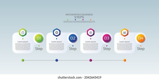 Presentation business infographic template with 4 step