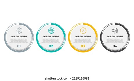 Presentation business infographic template with 4 options. Vector illustration.