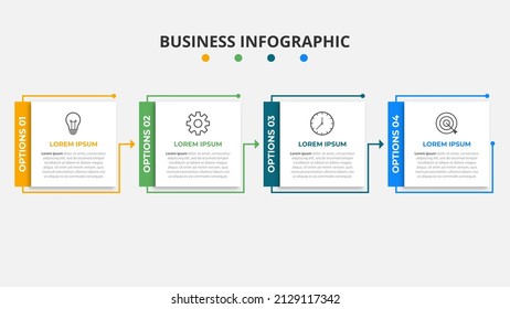 Presentation business infographic template with 4 options. Vector illustration.