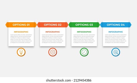 Presentation business infographic template with 4 options. Vector illustration.