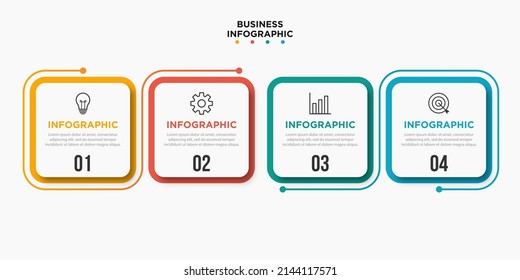 Presentation business infographic template with 4 options. Vector illustration.