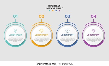 Presentation business infographic template with 4 options. Vector illustration.
