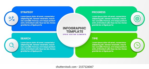 Presentation business infographic template 4 options. Business data visualization. Process chart. Abstract elements of graph, diagram with steps, options, parts or processes. concept of infographic.