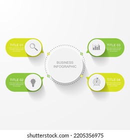 presentation business infographic template with 4 option or steps.