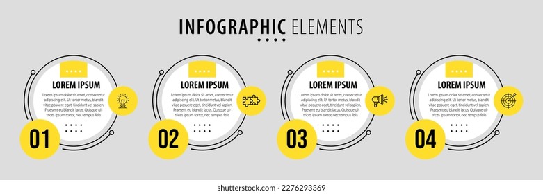 Presentation business infographic template with 4 options. Vector illustration.
