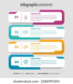 Presentation business infographic template with 4 options. Vector illustration.
