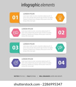 Presentation business infographic template with 4 options. Vector illustration.
