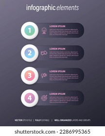 Presentation business infographic template with 4 options. Vector illustration.
