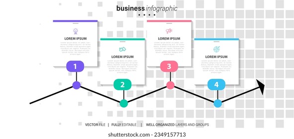 Presentation business infographic template with 4 options. Vector illustration.
