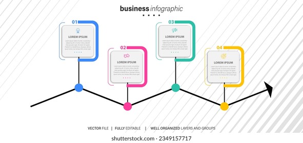 Presentation business infographic template with 4 options. Vector illustration.
