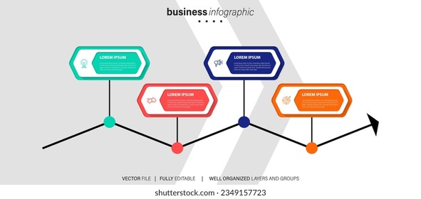 Presentation business infographic template with 4 options. Vector illustration.
