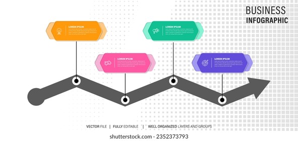 Presentation business infographic template with 4 options. Vector illustration.
