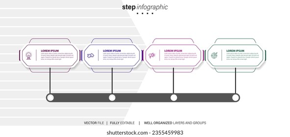 Presentation business infographic template with 4 options. Vector illustration.
