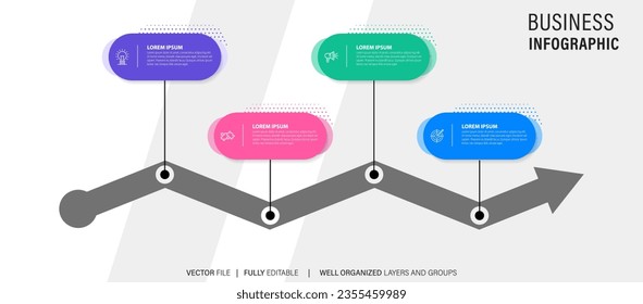 Presentation business infographic template with 4 options. Vector illustration.
